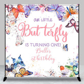 Lofaris Custom Name Colorful Butterfly 1St Birthday Backdrop
